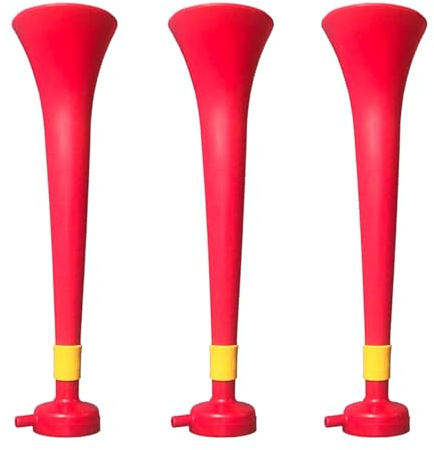 Pack 3 Trompetas Vuvuzelas de Plástico Resistente para Deportes con 120 dB