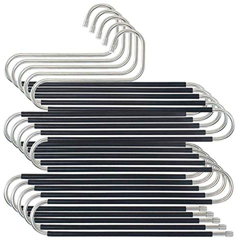 Hosenbügel, 6er-Pack Hosenbügel Platzsparend S-Type-Kleidung Hosenbügel rutschfeste Closet Organizer für Schals Jeans Kleidung Hosen Handtücher