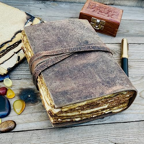 ALCRAFT Leather Journal Vintage Leather Bound Journal Handmade Antique Cover