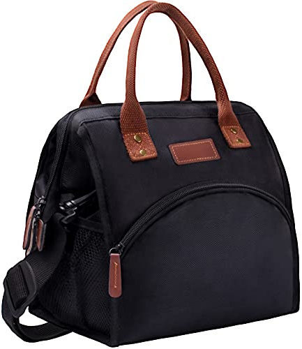 ZATOGOO Kühltasche Lunchtasche Damen und Herren, 15L Kühlbox Thermotasche Wasserdicht und Auslaufsicher, Isoliertasche Cooler Bag Faltbar für Arbeit, Ausflügen, Picknick, Barbecue - Schwarz