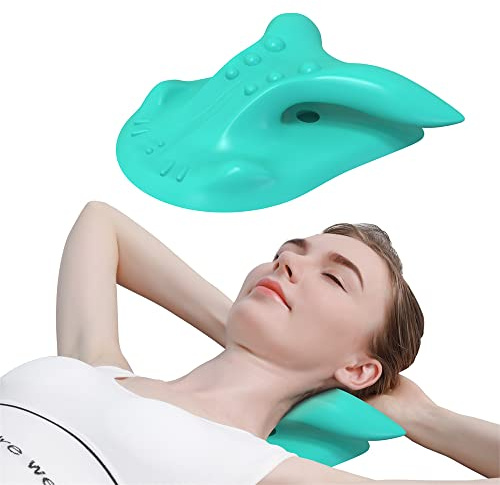 Nacken Schulter Massagekissen,Nackenstrecker zur Nackenentspannung,Nackenmassagegerä Chiropraktik Kissen für Nacken Schulter Relaxer Rückenschmerzen Linderung