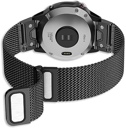YASPARK Kompatibel mit Garmin Fenix 6 Pro, 22mm Mesh Edelstahl Ersatzband für Fenix 5, 5 Plus, 6, 7, 7 Solar, 7 Sapphire Solar, Instinct, Forerunner 935