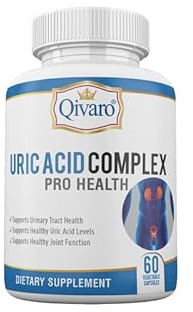 Qivaro Uric Acid Pro - Natural Supplement with Cranberry, Celery, Tart Cherry, Devil's Claw, and Green Coffee Bean Extracts - 60 Vegetable Capsules