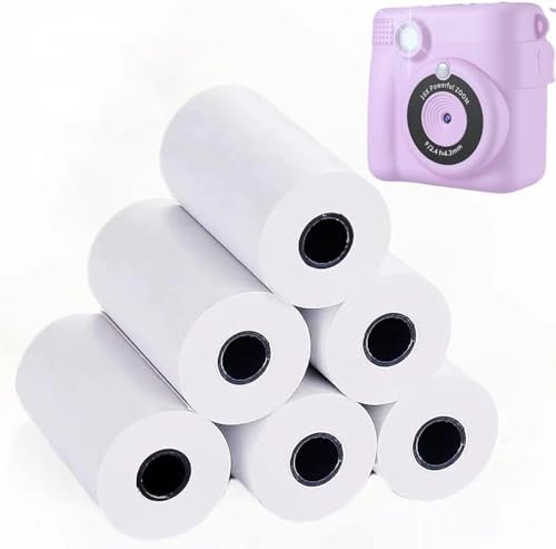 5 Roll Kids Camera Print Paper, Zero Ink Thermal Refill Print Photo Paper Suitable for Kids Instant Print Camera