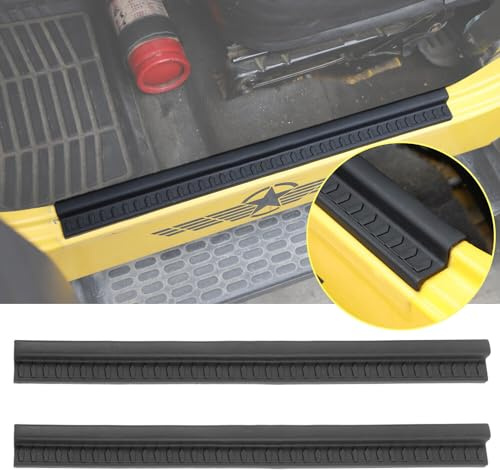 CKPEOR Kit Protezioni battitacco, Protezioni battitacco in Gomma Nera, Protezione battitacco in Gomma per Jeep Wrangler TJ 2 Porte 1997-2006