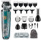 VGR Beard Trimmer Men Rechargeable Kit via USB-C All in One Grooming 180 Min Battery IPX6 Waterproof Cordless Hair Clippers - Male Electric Shaver Razor for Face Ear Nose Head Body Groomer 6 in 1