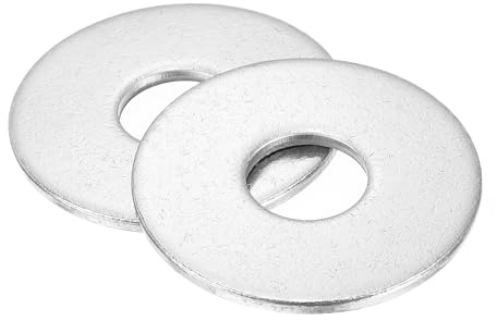 sourcing map 5 rondelle piatte M16, in acciaio inossidabile 304, 17 mm ID x 50 mm OD x 3 mm di spessore per viti a bullone, riparazione di fabbriche, cucine, negozi e costruzioni all'aperto, argento