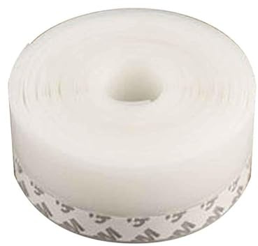 3 mètres de joint de porte de fenêtre avec autocollant, porte de porte en silicone, bandes isolantes thermiques portes fenêtres, protection froide et bruit (25 mm x 3 M, transparent)