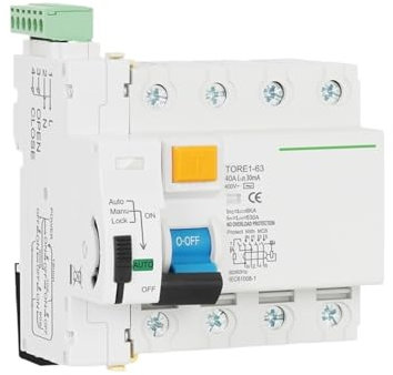 DNMBVQJB Disjoncteur différentiel de Dispositif de réenclenchement Automatique de Type RCD 6KA AC 4P 400V, disjoncteur Intelligent 63A 30mA 100mA 300mA(63A)