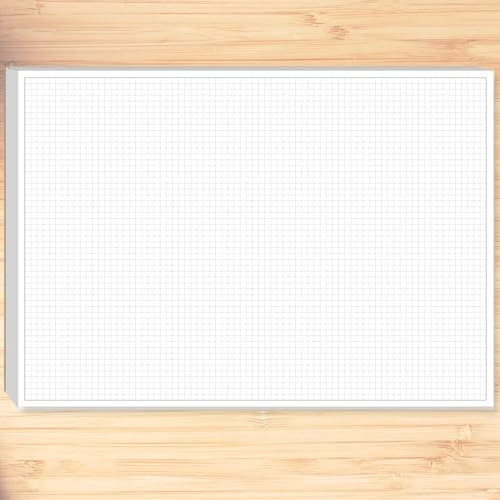 Graph Paper Pad – 52 Blatt Abreißpapier pro Block, 120 g/m², Rasterpapier zum Zeichnen/Gestalten/DIY-Planer/Zeitleisten-Zeichenpapier (A3)