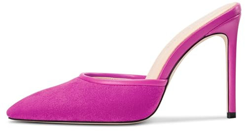 Saekcted Donna Spillo Alto High Tacco Heel Sandali a Punta Pumps Slip-on Slingback Casual Dress 10 CM Heels Fucsia 40 EU