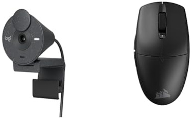 Logitech Brio 300 Webcam & Corsair M55 Wireless Souris de Jeu