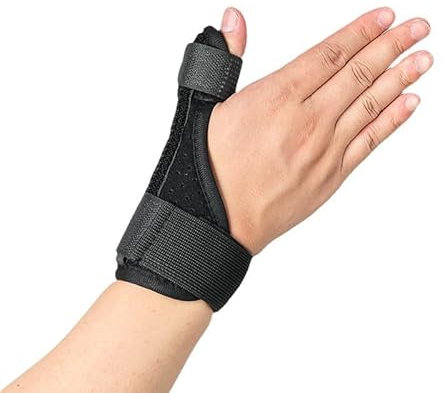MeoZynxadril Daumenbandage Rechts und Links, Daumensattelgelenk Bandage, Daumenschiene Verstellbar, Fingerschiene, Fingerschutz, für Sehnenscheidenentzündung, Arthritis, Triggerfinger (Schwarz)