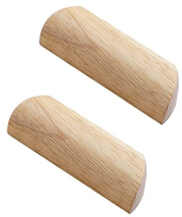 Maniglie Cucina Maniglie Armadio, 2 pezzi Pomelli per cassetti in legno di caucciù, maniglie sospese in legno massello, pomelli per mobili, ferramenta per mobili a semicerchio, per armadi, scarpiere,