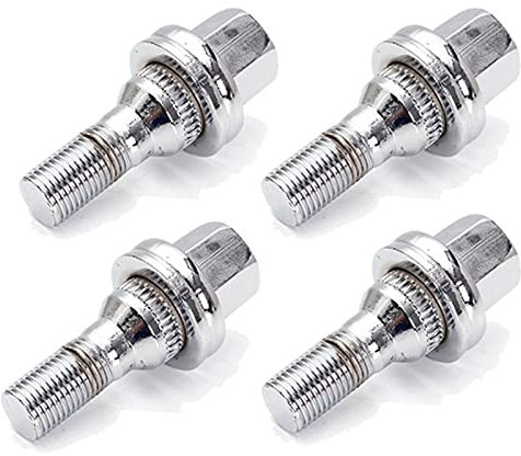 Goujon De Roue,Ecrou Antivol 4pcs 17mm Boulons en Alliage De Noix De Roue Siège Plat Utilisation Adaptée pour Peugeot 206 207 307 308 406 407 607