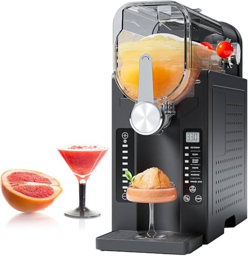 Macchina per Granite Senza Ghiaccio, Macchina per Granite Da 1,6 L, Con 6 Programmi Preimpostati, Prenotazione Con Un Solo Tocco, Macchina per Granite per Feste, Frappé, Milkshake, Cocktail, Vino