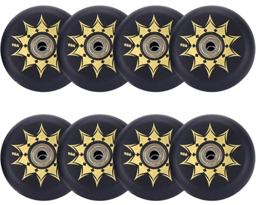 NBTRXWAFR 8er-Pack Inline Skate Rollen 64,68,70,72,76,80Mm Härte 90A Inline Outdoor Skate PU Ersatzrolle mit ABEC-9 High Speed Lagern,70mm