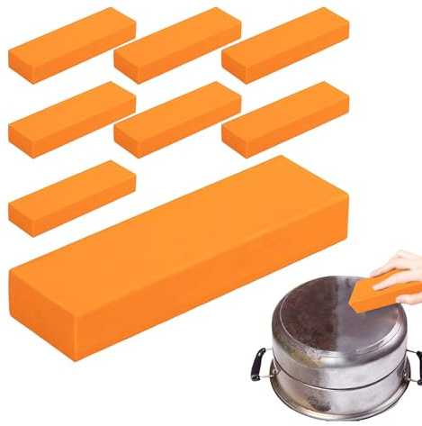 Renchey Eliminador de Rayas para Metales - Borrador De Sarro Reutilizable De Goma - 8 Piezas Gomas de Borrar Reutilizables para Ollas Hornos Estufas Metales Frigoríficos Electrodomésticos