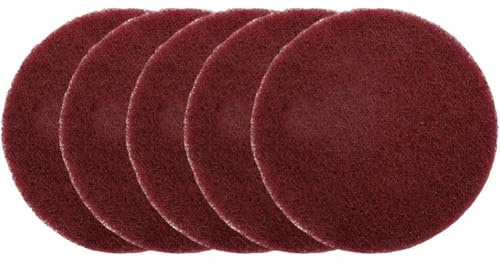 Lawnoval Industrielle Scheuerschwämme, 10,2 cm, Nylon, Polierpads für die Reinigung von Duschen, Badewannen, Waschbecken, Fliesenfugen, kompatibel mit 10,2 cm Schleifaufsatz, 5 Stück