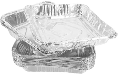 Ipetboom Teglie in Alluminio Usa e Getta Quadrate 23x23 Cm per Friggitrice ad Aria e Forno, Vassoi per Alimenti Resistenti Alte Temperature, per Arrostire Cuocere Scaldare, Confezione 30 Pezzi