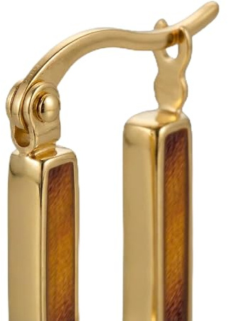 PAUL VALENTINE - Damen Ohrringe Edelstahl - Vergoldet/Golden - Oval Acryl Creole - PV-E0038