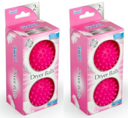 Swirl Fabric Softening Tumble Dryer Balls - Pink (4 Pack) – Exclusive AG Total Health Bundle