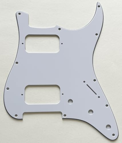 Pickguard passar kompatibel dubbelfet HH Strat Humbucker stil gitarr, 3 lager vit