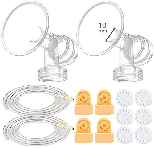 Breast Pump Kit for Medela Pump in Style Pumps; 2 Breastshields, 4 Valves, 6 Membranes, & 2 Replacement Tubing for Pump-in-Style Advanced Sold After July 2006; Replacement Parts for Medela Breastshield & Personal Fit Connector, Medela Tubing, Valves and Membranes (Breastshield 19 mm (Small-))