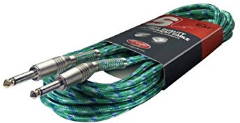 Stagg SGC6VT GR 6m S-Series Tweed Jack to Jack Instrument Cable - Green