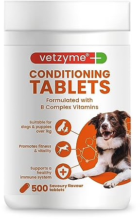 Vetzyme Conditioning Tablets for Dogs (500 Tablets) - With B Complex Vitamins to Promote Fitness and Support a Healthy Immune System