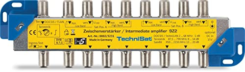 TechniSat Zwischenverstärker 9Z2 – Verstärker für SAT Verteilanlagen (Signalverstärker mit 20 dB, 950–2400 MHz, für Koaxialkabel) Silber