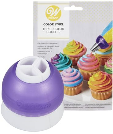 Wilton ColorSwirl Tri-Color Spritzbeutel-Kupplung | 3-Fach Kupplung für Spritzbeutel, Adapter für Zwei- und Dreifarbige Buttercreme, Kompatibel mit Wilton 1M, 2D, 4B und 6B