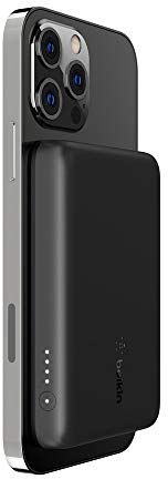 Belkin Magnetic Wireless Power Bank 2500mAh (Portable Charger Compatible with MagSafe for iPhone 14, 13 and 12 Series, 2.5K Small Capacity Compact Power Pack, USB-C to USB-C Cable Included) – Black