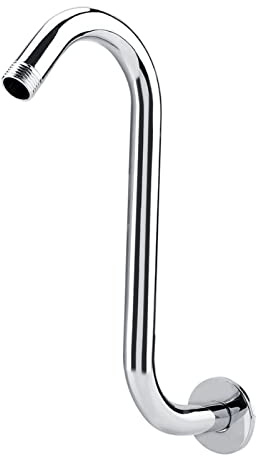 Shower Arms, S-Curved Shower Head Extender, 8 Inches Head Riser Extension Arm Shower Pipe Extension in Chrome Finish