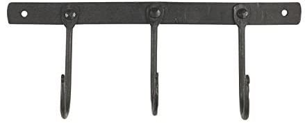 ukiyo Metall Hakenleiste mit 3 Haken Garderobenhaken Kleiderhaken Handtuchhaken Handmade Industrial Style