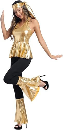 Jutrisujo Deguisement Disco Femme Robe Annee 70 80 Hippie Costume Vetement