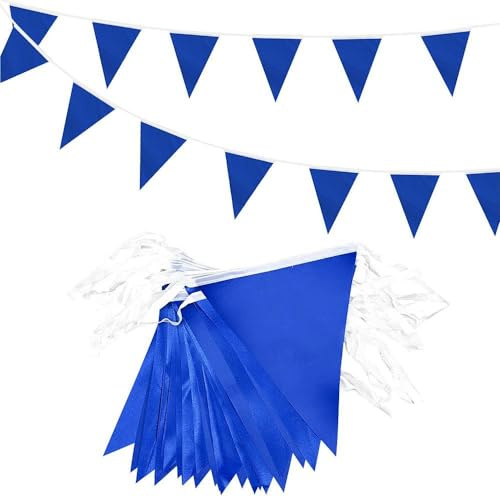 Wimpelkette, Polyester, wiederverwendbar, dreieckig, für Innen- und Außenbereich, Party-Dekorationen, 20 m, 52 Stück