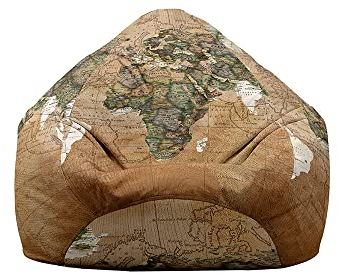 Highdi Sitzsack ohne Füllung für Erwachsene Teenager Aufbewahrung Stofftier Sofa Sack Kissen Sessel BeanBag Sitzsäcke für Outdoor & Indoor Gaming (Braun,L:90x110cm)