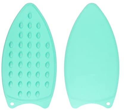 sourcing map 2pcs Silicone Iron Rest Pad, Multipurpose Iron Hot Resistant Mat Iron Rest Plate for Ironing Board Hot Heat Resistant Steam Compact Mat, Turquoise