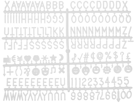sourcing map Lot de lettres de 1,9 cm pour tableau à lettres en feutre, chiffres, symboles, lettres de l'alphabet blanc, tableau à message changeant pour café, mariage, anniversaire