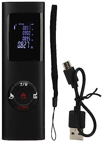 Electronic Rangefinder, Laser Distance Meter 0.05-60M, Portable Handle Digital Measure Tool Range Finder, for Home, Building, Industry, Warehouse, Built in Battery