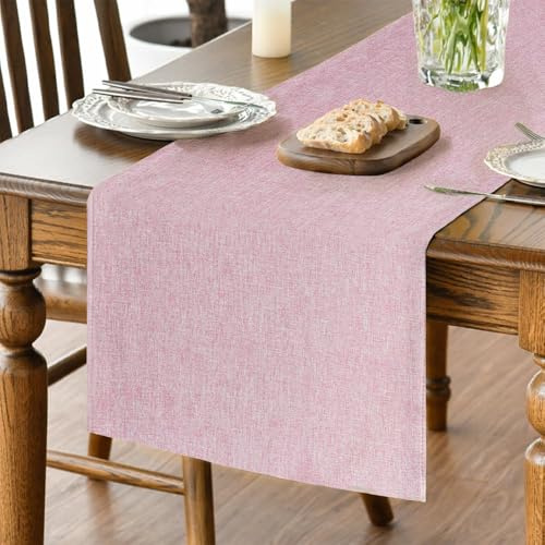 Artoid Mode Rosa Tischläufer, Abwaschbar Küche Esstisch Tisch Dekoration Drinnen Urlaub Party Dekor 40x140 cm