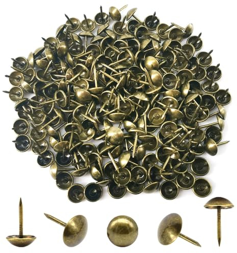 Hocansen 200 chiodi per tappezzeria, 11 x 17 mm, puntine rotonde, per divano, mobili, marcatura (bronzo)