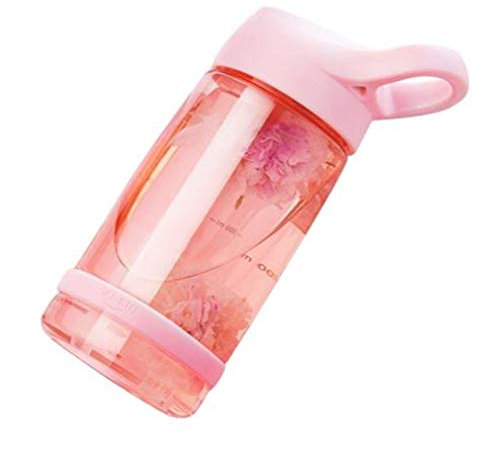HanDuo Water Bottle 550/850ml Portable Cute Juice Drinkware Drinking Cup with Lid Straw Office Outdoor Sports Travel Water Drink Bottle (Color : Pink, Size : 550ml)