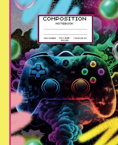 Composition Notebook: Colorful Gaming Video Gamer Game Wide-Ruled Lined Paper Journal