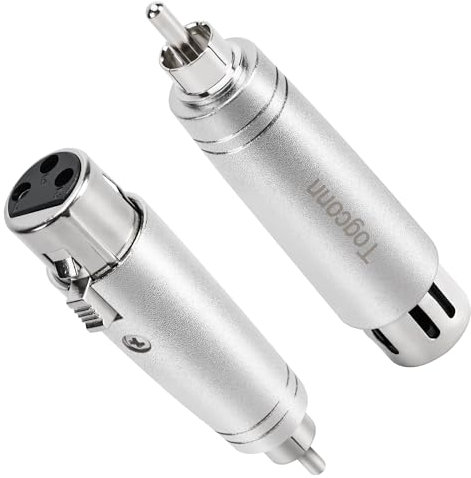 Togconn RCA to XLR Adapter 2 Pack, RCA Male to XLR Female Connector