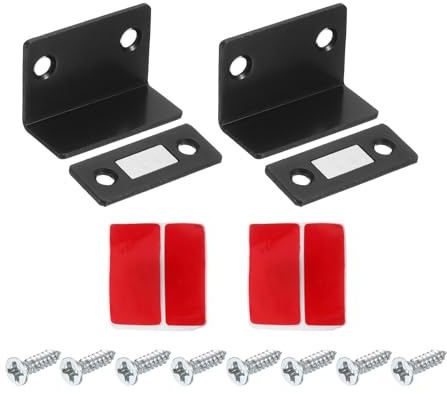 QUARKZMAN Schrank Magnetischer Verschluss, 2er Pack Magnetischer Türverschluss Selbstklebende Schranktürmagnete Schubladenmagnete für Küche und Schrank, Schwarz
