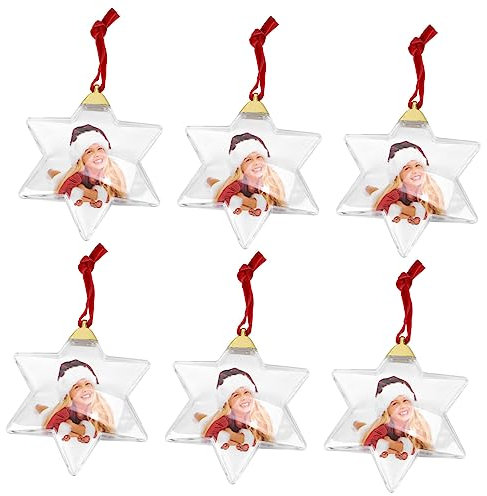 PRETYZOOM 12 STK Fotokugel-anhänger Klare Ornamentkugeln -schneekugel-Ornament Befüllbare Weihnachtskugeln Mini Weihnachtsschmuck Kunststoff DIY Fotoanhänger Gießen Plastik Weiß