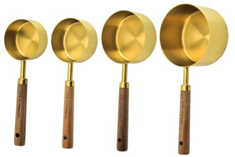 Amosfun 4pcs Measuring Cup and Spoon Stainless Steel Cute Kitchen Baking Tools for Home Measurement