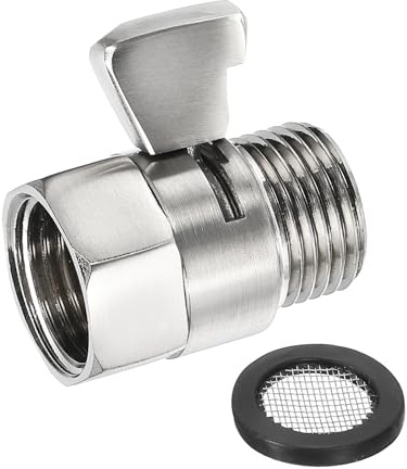 QUARKZMAN Duschkopf Absperrventil, 1 Stück G1/2 Eckventil Wasserverteiler mit Gummidichtung Wasserstopper Dusche für Duschköpfe, Handbrausen, Brausearme - Nickel